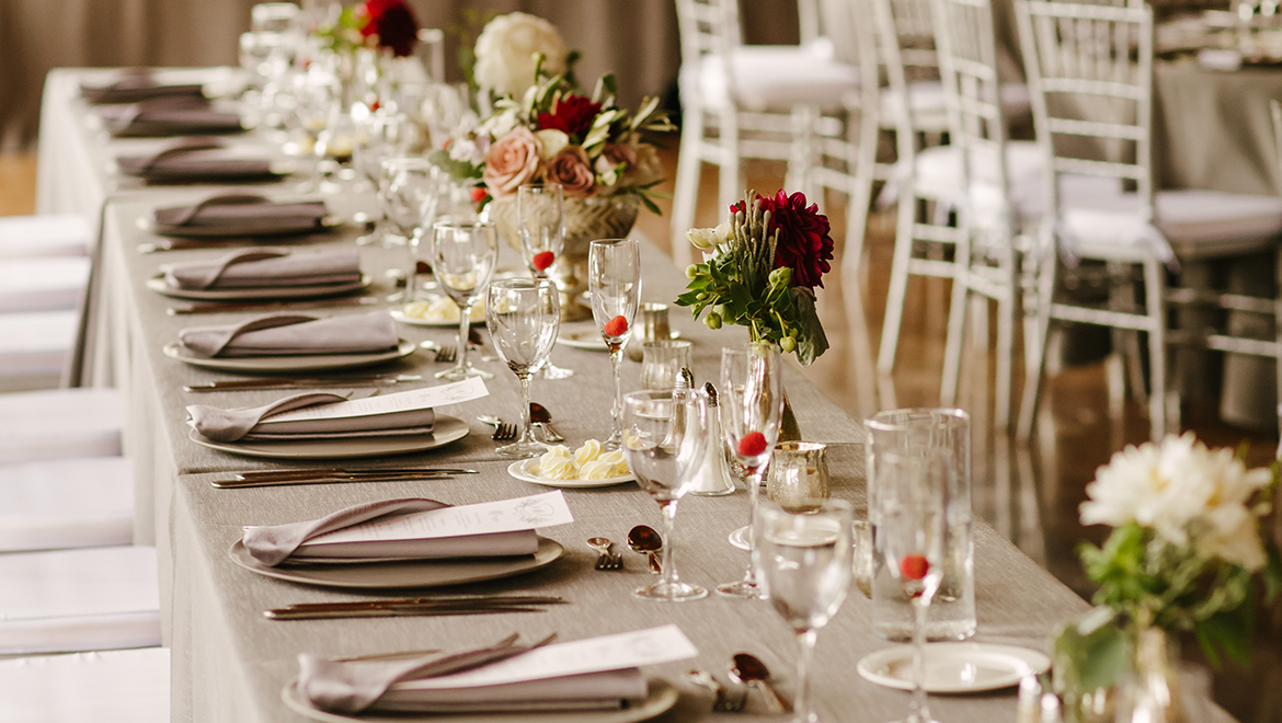 Omni Denver Interlocken wedding dinner plating